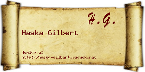 Haska Gilbert névjegykártya